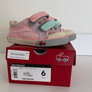 See Kai Run Robyne Pink and Gray Kids Sneakers